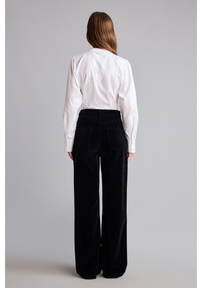 Defacto Straight Fit Yüksek Bel Duble Paça Uzun Gabardin Pantolon I9665ax26aubk81 Siyah-bk81
