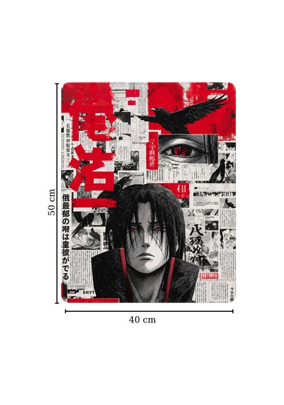 50x40 Cm Naruto İtachi Desenli Gaming Oyuncu Mouse Pad Kaymaz Taban Büyük Fare Altlığı