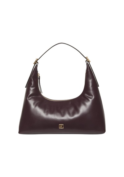Calvin Klein Emblem Hw Lthr Kadın Bordo Shoulder Bag-9957 Bordo