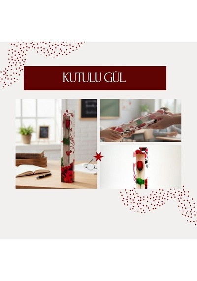 Özel Seri Kutulu Gül - Öğretmenler Günü Hediyesi Ofis Dekoru Çiçek Anlamlı Hediye