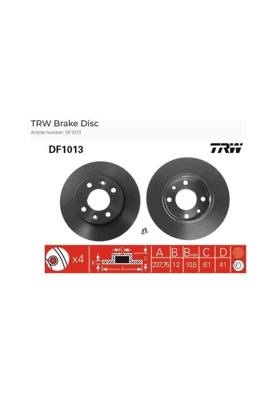 Df4382 Ön Fren Aynası R9-r11-r19 Clıo I-ıı-mgn I 96/9.99 Twng 1.2 96 238x12x4dl