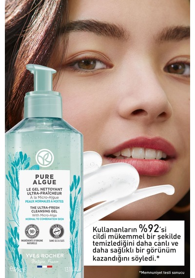 Yves Rocher Normal Ve Kuru Ciltler Için Pure Algue Prebiyotik Yüz Yıkama Jeli-390 ML