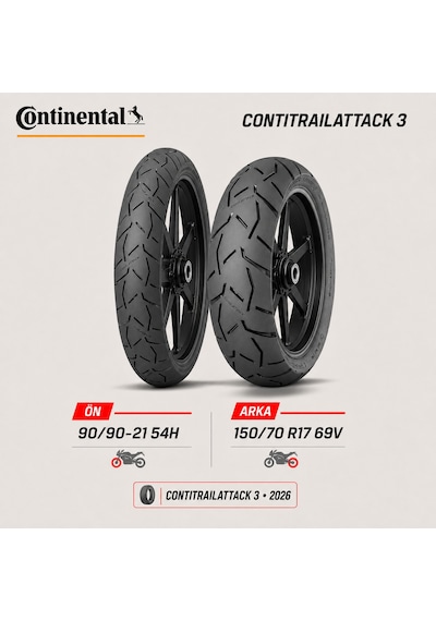 Continental Contitrailattack 3 90/90-21 54h - 150/70 R17 69v Ön Arka Motosiklet Lastik Takımı 2026
