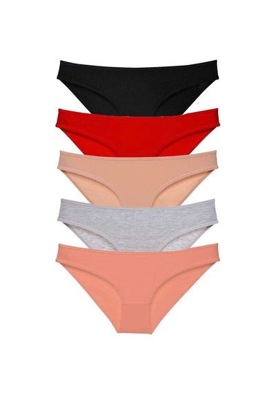 5 Adet Süper Eko Set Likralı Kadın Slip Külot Siyah Kırmızı Ten Gri Pudra Beden: L Standart 5 Adet Süper Eko Set Likralı Kadın Slip Külot Siyah Kırmızı Ten Gri Pudra Beden: L Standart