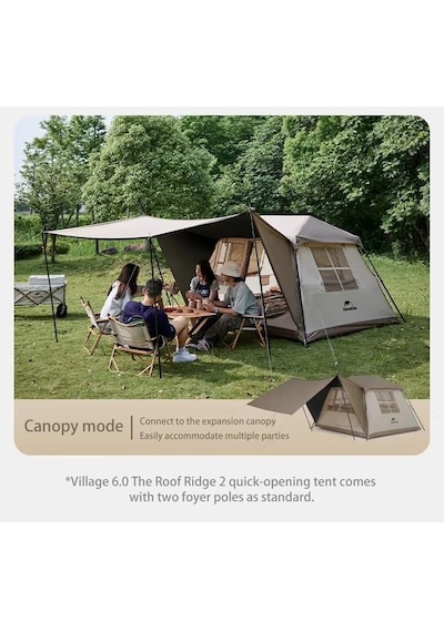 Naturehike Village 5.0 Otomatik Kurulum 4 Kişilik Kamp Çadır Army Green Zeytin Yeşili