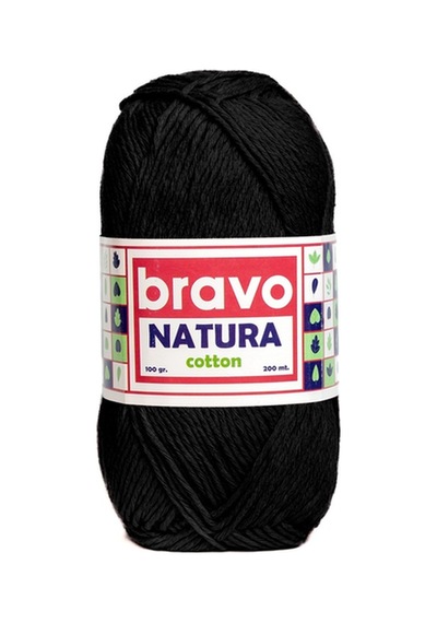 Natura %100 Koton İplik 100 Gram 200 Metre Renk Kodu:101 Siyah