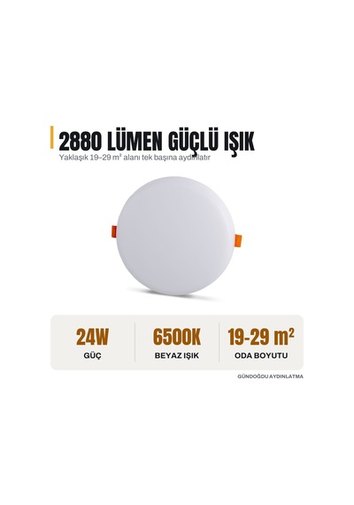 Noas 24w Led Plus + Ayarlanabilir Panel Beyaz Işık - Yl12-2400