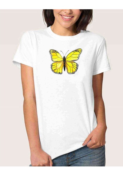 Watercolor Bulldog Kadın Beyaz Tshirt (534817072)