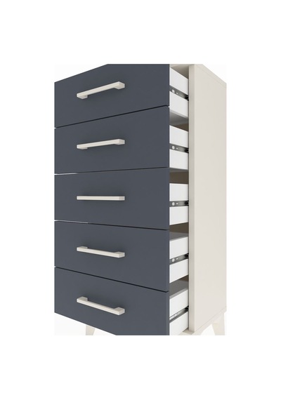 Arges Komodin 5 Çekmeceli 44x30x96 Aytaşı-antrasit Aytaşı