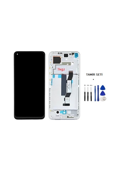 Xiaomi Mi 10t Lcd Ekran Dokunmatik - A - Kalite Çıtalı Gümüş + Tamir Seti