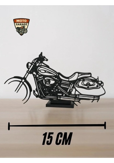 Harley Dyna Low Rider Masa Dekoru Motor Tutkunlarına Özel Motosiklet Silüeti