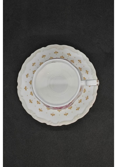 Marie Louise Bone China Kahve,çay Fincanı Ve Tabağı 120 Ml Krem