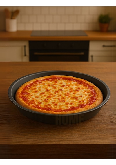 Jet's Home 3'lü Pizza Tavası Seti Alüminyum Pizza Tepsisi Yapışmaz Lahmacun Pide Tavası siyah