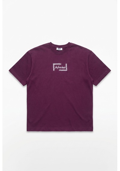 Respire Erkek Ffb Vintage Nakışlı Oversize T-shirt Vişne