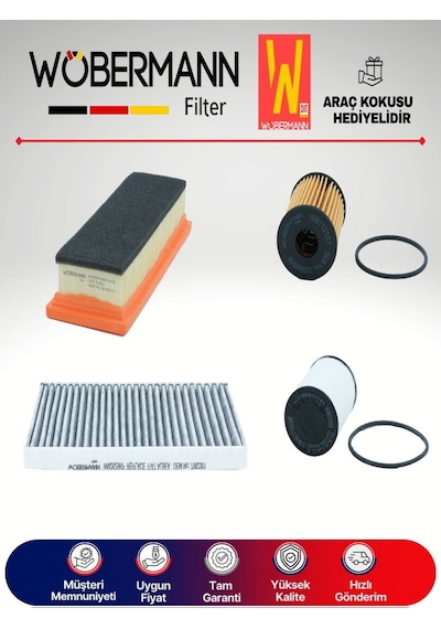 Wöbermann Palio 1.3 MJET Filtre Bakım Seti 2003-2012 4'lü Karbonlu Wöbermann Palio 1.3 MJET Filtre Bakım Seti 2003-2012 4'lü Karbonlu