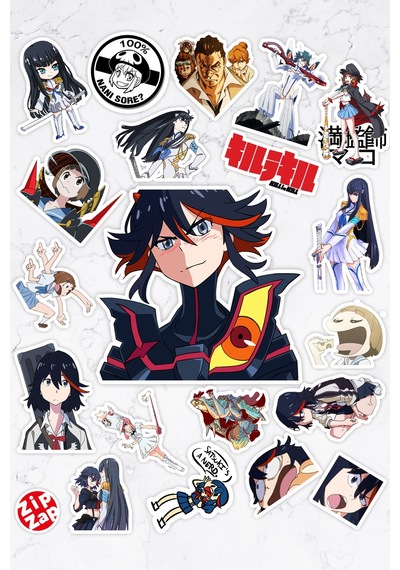 Kill La Kill Sticker Anime Paketi 20 Adet Çok Renkli