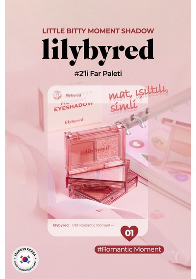 Lilybyred 2’Li Mat / Parlak Far Paleti Little Bitty Moment Shadow 01 Romantic Moment Mat / Parlak