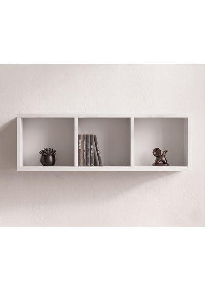 Vira Box Duvar Rafı 90 Cm Dekoratif Kitaplık Ve Duvar Rafı Beyaz