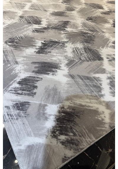 Villadia Home Textile Kaymaz Taban Modern Desen Halı Yolluk Leke Tutmaz Kolay Temizlenir Koridor Salon Yatak Mutfak Odası Vd4043gri Gri