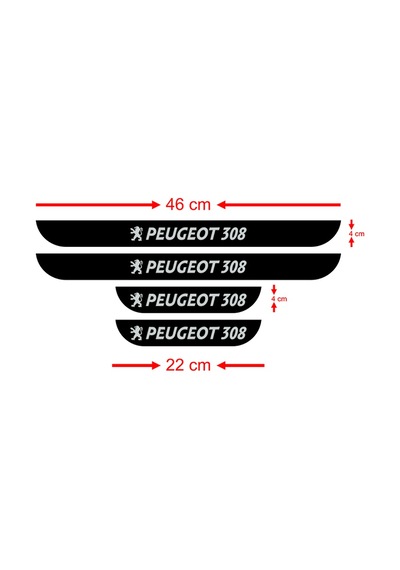 Peugeot 308 Kapı Eşiği 4 Lü Aksesuar