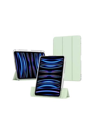 Apple İpad Air 13 2025 M3 Kılıf Magnetik Ayrılabilen Airbagli Zore Sliding Tablet Kılıfı Akıllı Uyandırma, Darbe Koruma, Apple Pencil Tutucu Lavender