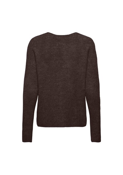 Only Onlcamilla Regular Fit V Yaka Kazak Kadın Kazak 15204588 Koyu Kahve