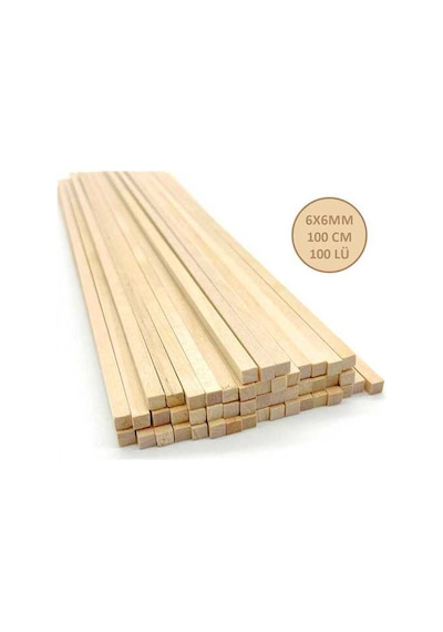 Jordania Balsa Kare Çıtaje19-bc606 6x6 Mm 100 Cm 100 Adet