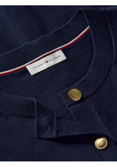 Tommy Hilfiger Co Jersey Stıtch C-nk Ls Cardı Kadın Mavi Kazak - Ww0ww42370