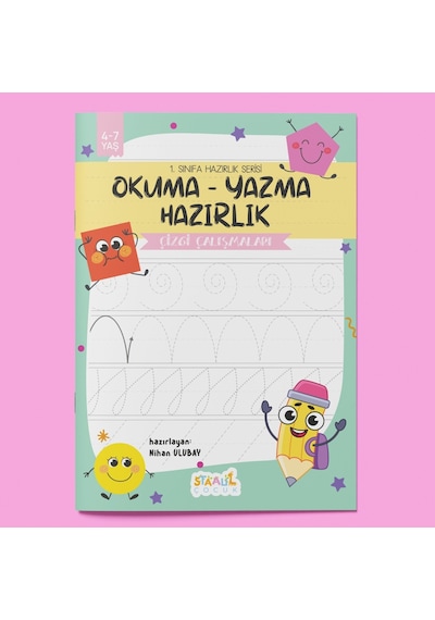 1. Sınıfa Hazırlık Serisi Okuma - Yazma Hazırlık Çizgi Çalışmaları Aktivite Kitabı