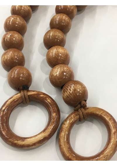 Karantuhafiye Çanta Sapı Ahşap Boncuklu Koyu Ahşap Koyu Ahşap
