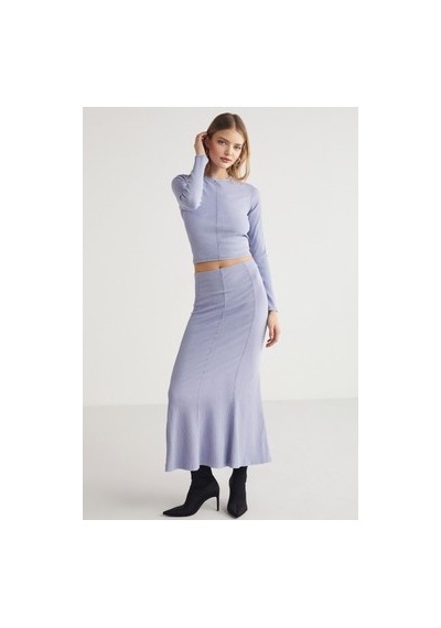 2Y Premium Midi Lila Slim Fit Üst İle Yaza Uygun Tarz Açık Bej