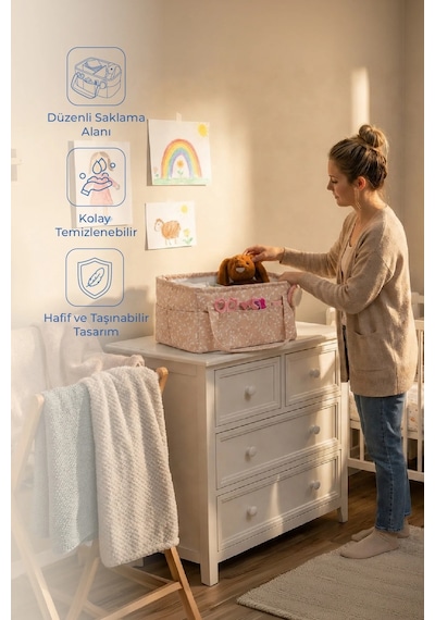 Babyjem Katlamalı Anne&Bebek Organizer Somon Çiçek