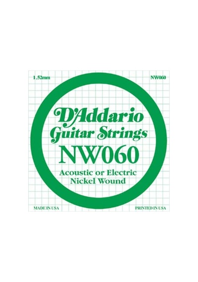 Daddario Nw060 Elektro Ve Akustik Tek Tel, 5li Paket, Kalin Mi ,