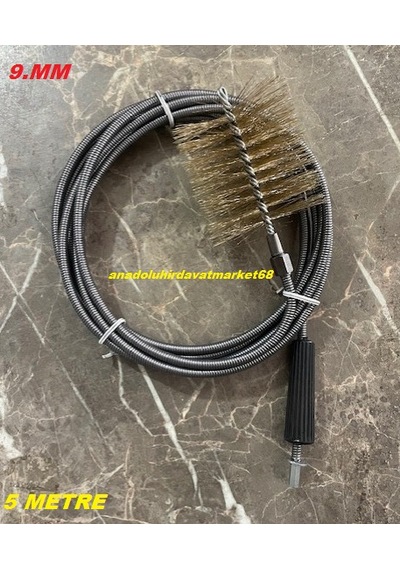 Dmr 9mm Çelik Lavabo Açma Teli Wc Gider Açma Teli Açma Teli Baca Temizleme Teli 5metre Gri
