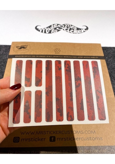 Bcy35 Reflektif Bisiklet Sticker Seti Avantaj Paket Kirmizi Siyah