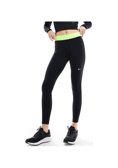 Nike Pro 365 Dri Fit Training Mid Rise Full Length Tight Fit Green Toparlayıcı Tayt Siyah-neon