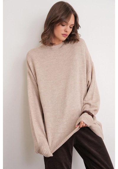Hiccup Mixray Oversize Triko Kazak Bej