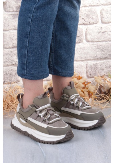 Guja Mask Rahat Hafif Kalın Taban Kadın Sneaker Ayakkabı Yeşil