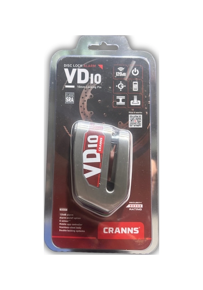 Cranns Vd10 Alarmlı Motosiklet Disk Kilidi Bluetooth Özellikli