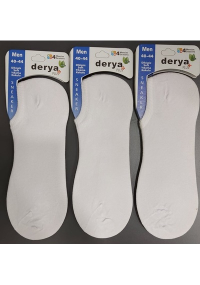 Derya Erkek Bambu Sneaker Çorap 12 Adet Beyaz