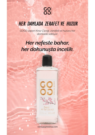 Gogo Japon Kiraz Çiçeği Kolonya 250ml Cam Şişe