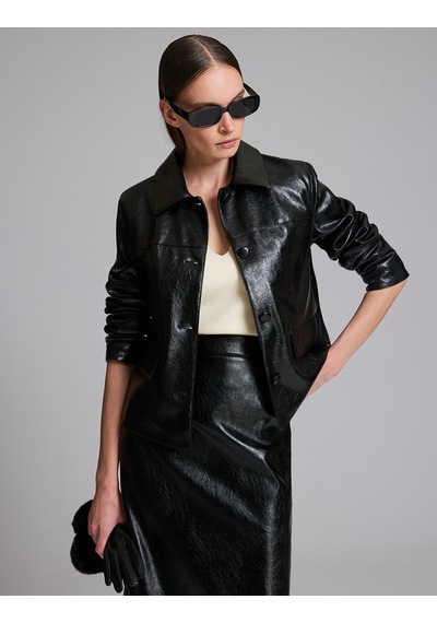 Pierre Cardin Siyah Deri Ceket 50329376-vr046