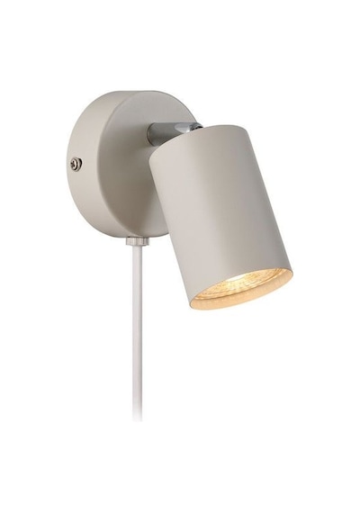 Rsylight Metal Mafsallı Beyaz Spot Armatür Aplik Kablolu Fişli Beyaz Led Ampullü Beyaz
