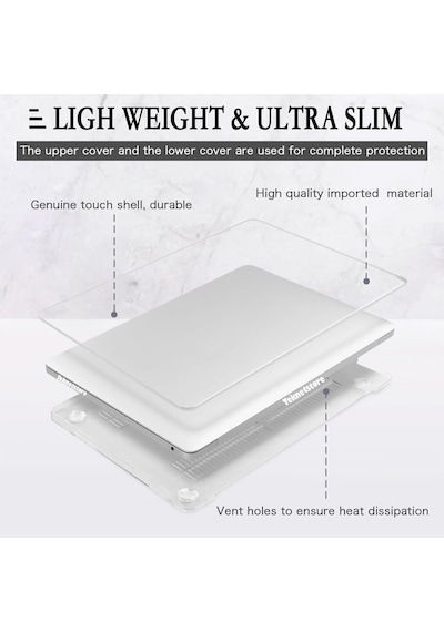 Apple Uyumlu MacBook Air 13 A1932 2018 A2179 2020 Kristal Kapak Koruma Kılıf Tam