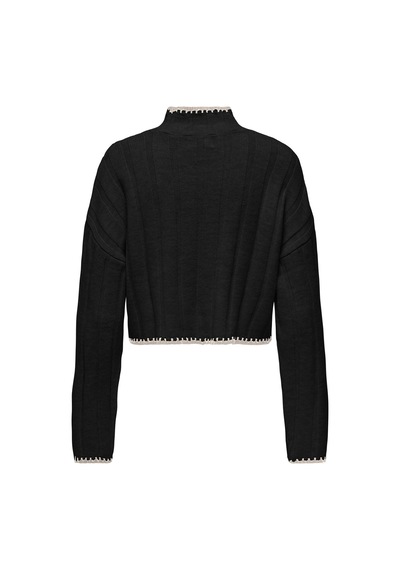 Only Onlchıck Stıtch Ls Hıghneck Knt Noos Kadın Siyah Kazak - 15329963 Siyah