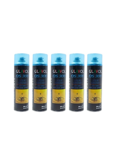 Glavol Sıvı Gres Yağı Spreyi 500Ml Zincir Yağlama Spreyi 5 Adet
