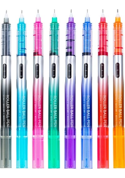 Kraf Enjoy İğne Uçlu 0.5mm Roller Kalem 8 Renk Set Çok Renkli