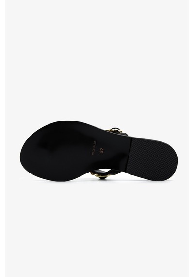 Valmenti Kadın Hakiki Deri Siyah Deri Düz Terlik 1141 587 Bn Trlk Y26 Black Leather