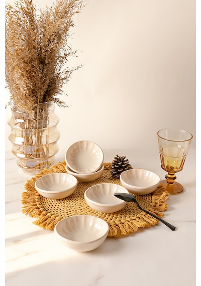 Keramika Krem Sirius Çerezlik / Sosluk 10 Cm 6 Adet 030 Krem