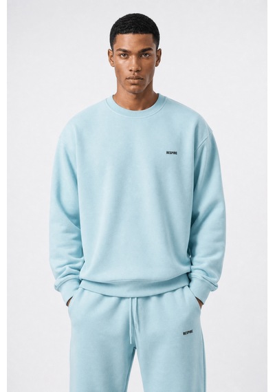 Erkek Respire Basic Oversize Sweatshirt Bebe Mavi